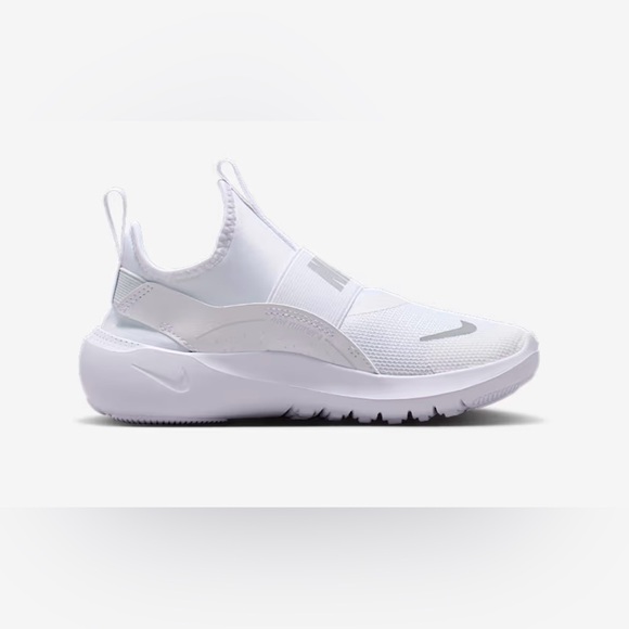 Nike Flex Runner 2 (GS) White Slip-On Athletic Shoes - Picture 1 of 9